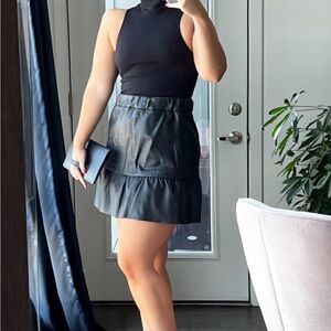 Club Monaco Faux Leather Mini Skirt